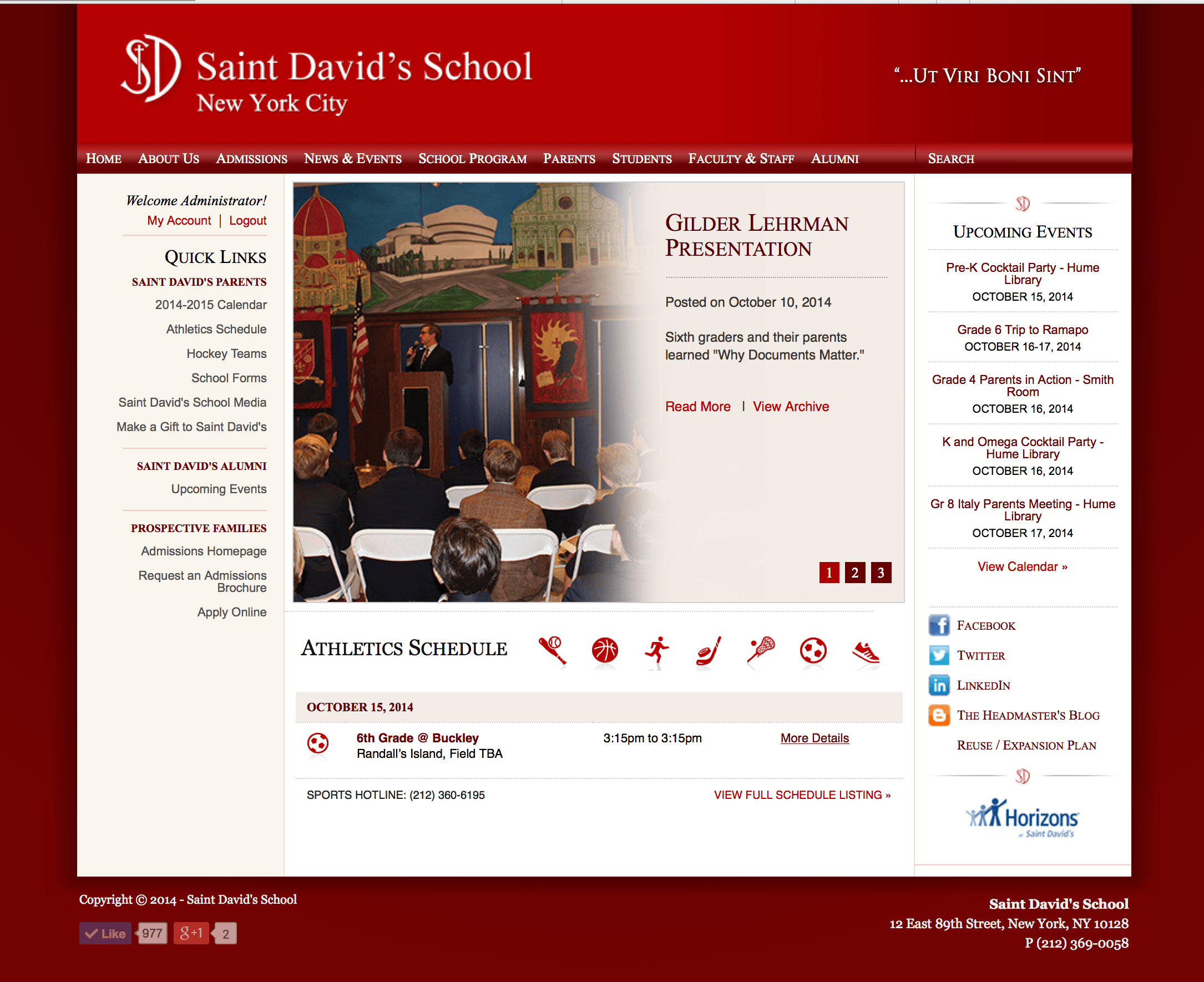 Previous Saint David's School Website